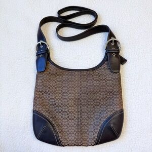 Vintage Coach Y2K Small Signature Slim Crossbody Purse Brown Hippie Bag 6386 GUC